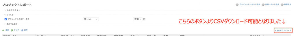 プロジェクトレポート_CSVダウンロード